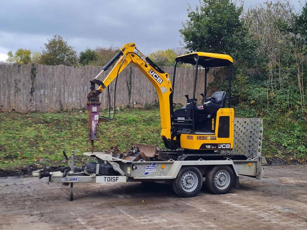 Mini pelle JCB 18Z - 1,8 Tonne - 2021 + Remorque IFOR Williams