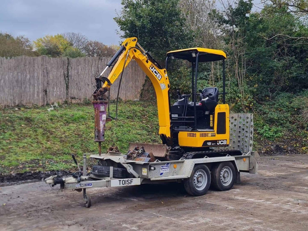 Mini pelle JCB 18Z - 1,8 Tonne - 2021 + Remorque IFOR Williams